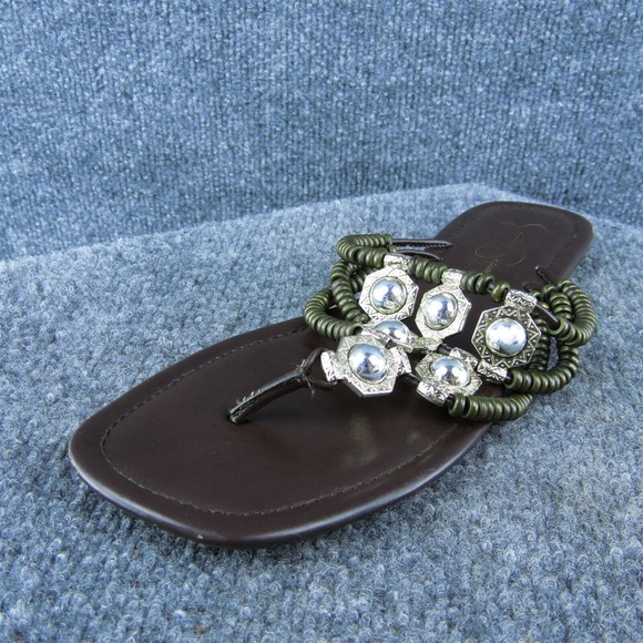 Jessica Simpson Carsi Women‎ Flip Flop Sandal Shoes Brown Synthetic Size 9.5 Med - Picture 1 of 9